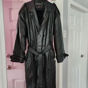 Mens full length Leather Coat size 3x